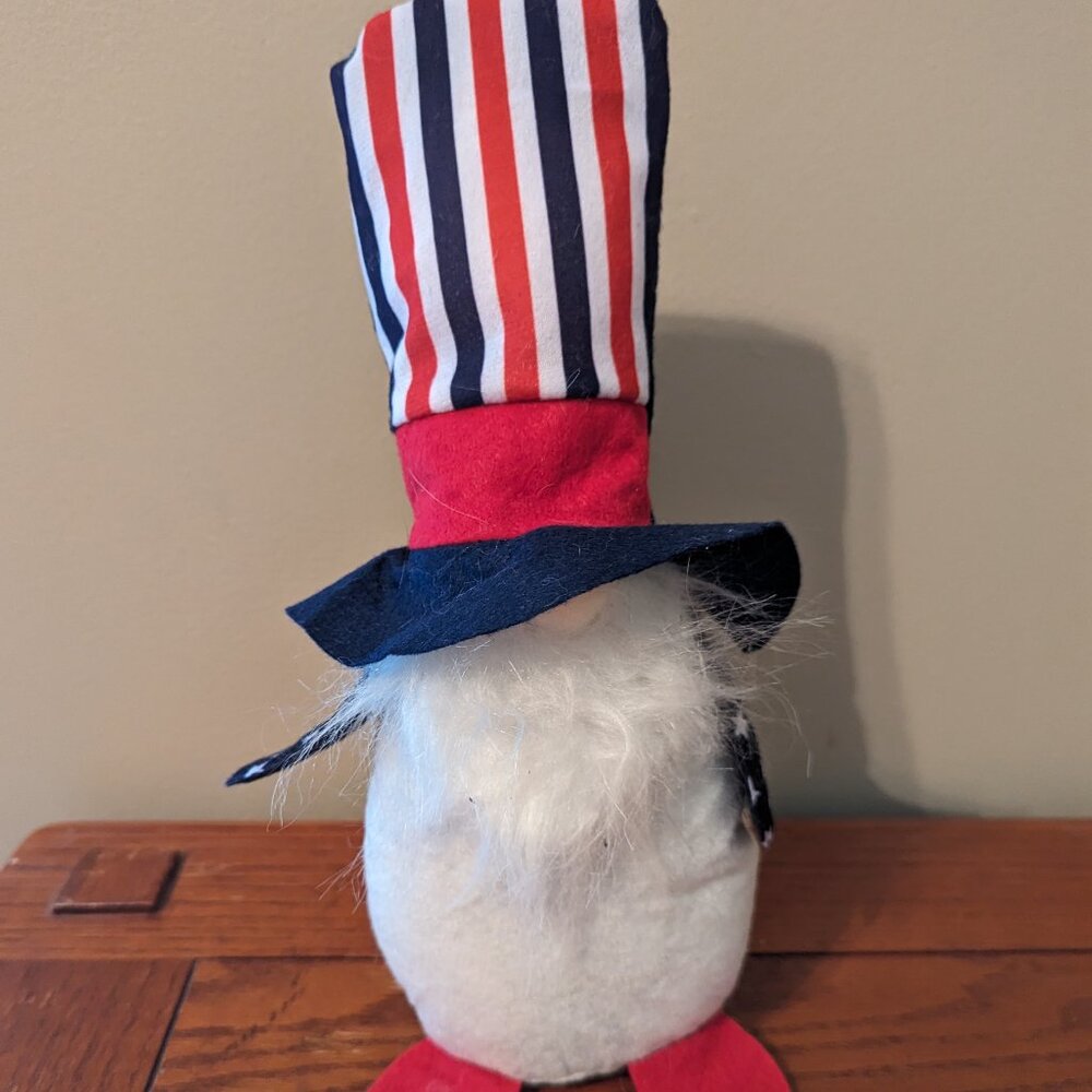 Uncle Sam Patriotic 12" Gnome Doll Tabletop Centerpiece USA 4th of July